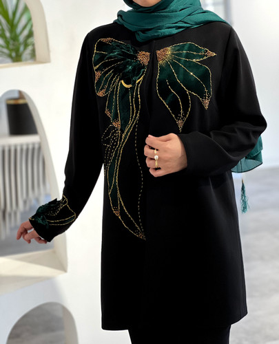 مانتو جواهردوزی مشکی