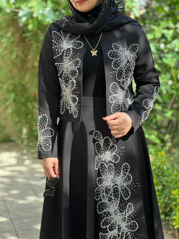 کت و دامن جواهردوزی مشکی
