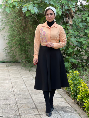 شومیز نارنجی هلویی جواهردوزی