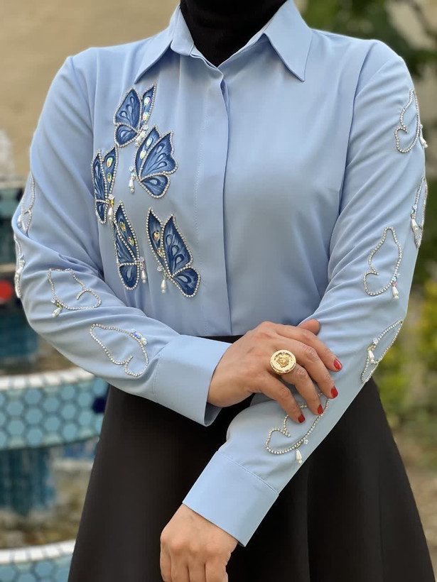 شومیز زنانه جواهردوزی پروانه