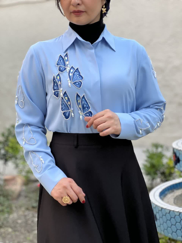 شومیز زنانه جواهردوزی پروانه