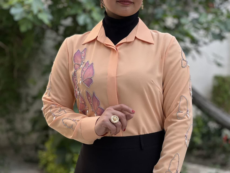 شومیز زنانه جواهردوزی پروانه