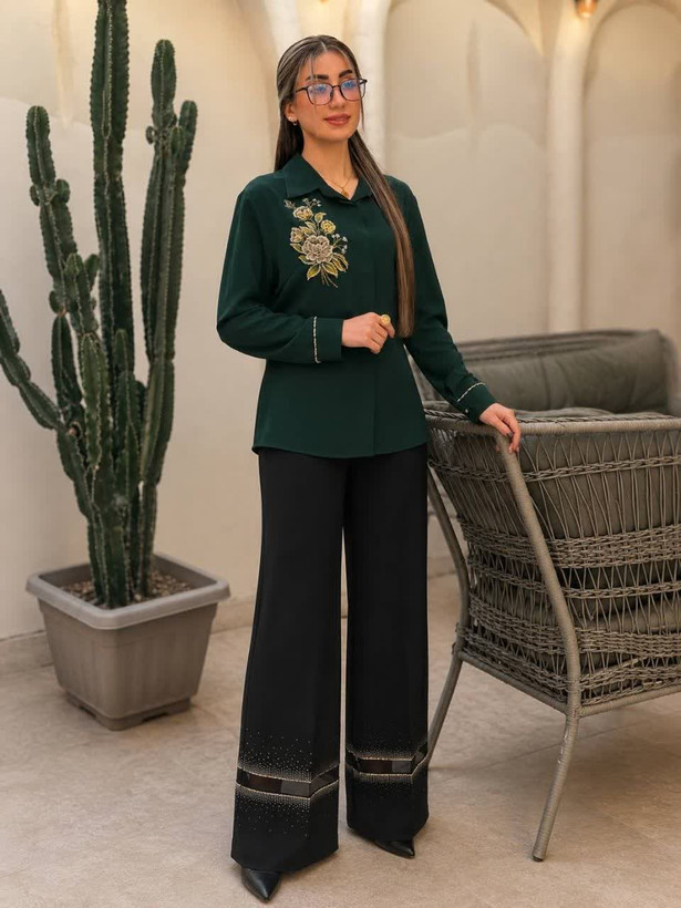 شومیز زنانه جواهردوزی بهار