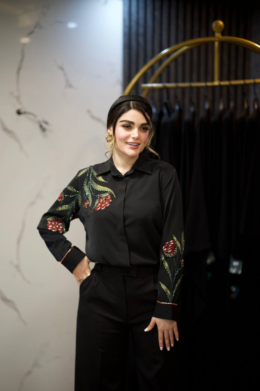 شومیز جواهردوزی طرح گل